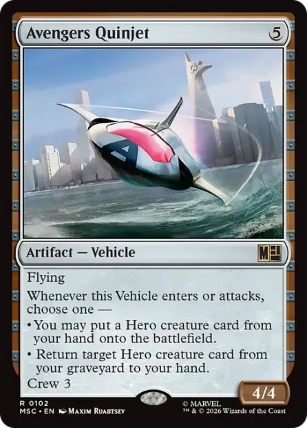 Avengers Quinjet, Marvel Super Heroes Commander — Magic: The Gathering card
