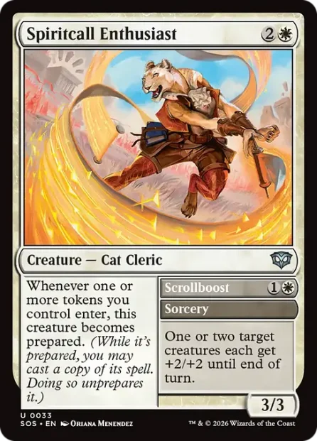 Spiritcall Enthusiast // Scrollboost, Secrets of Strixhaven — Magic: The Gathering card
