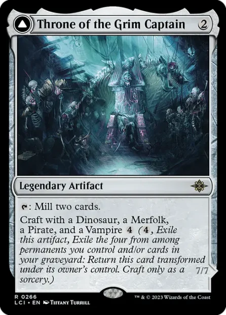 Throne of the Grim Captain // The Grim Captain, The Lost Caverns of Ixalan — Magic: The Gathering card