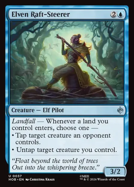 Elven Raft-Steerer, The Hobbit — Magic: The Gathering card