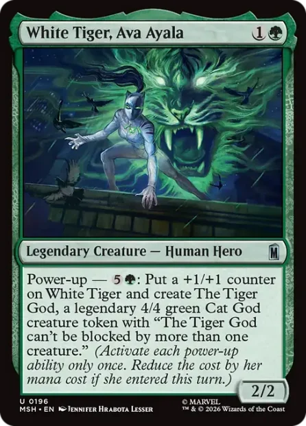 White Tiger, Ava Ayala, Marvel Super Heroes — Magic: The Gathering card