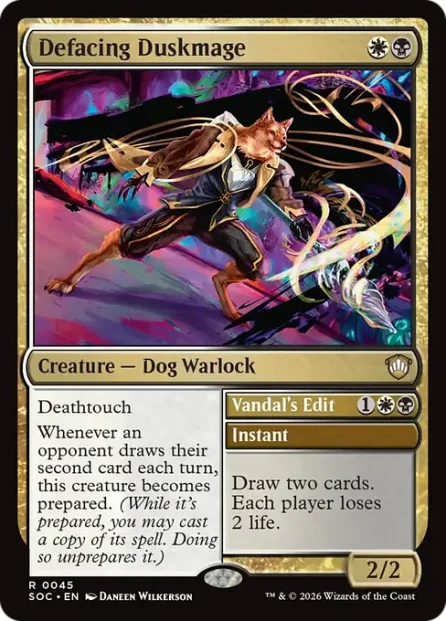 Defacing Duskmage // Vandal's Edit, Secrets of Strixhaven Commander — Magic: The Gathering card