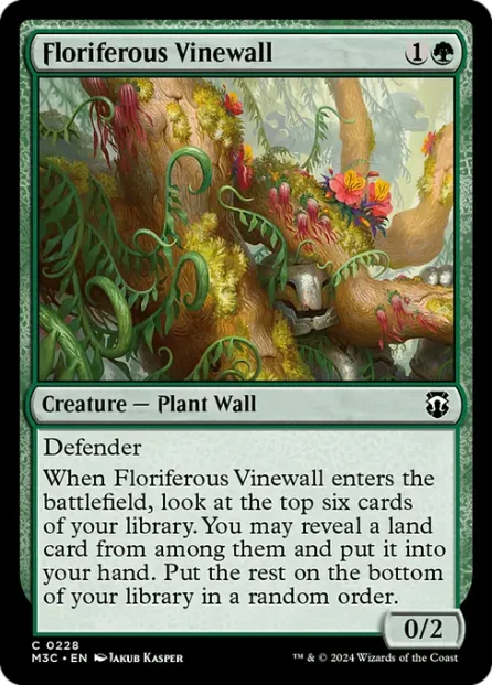 Floriferous Vinewall, Modern Horizons 3 Commander — Magic: The Gathering card