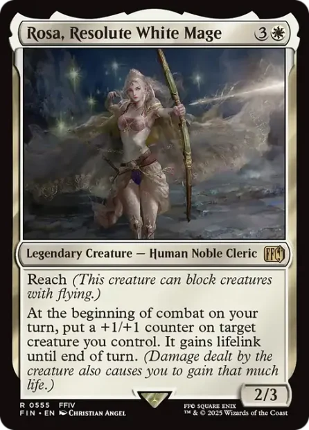 Rosa, Resolute White Mage, Final Fantasy — Magic: The Gathering card