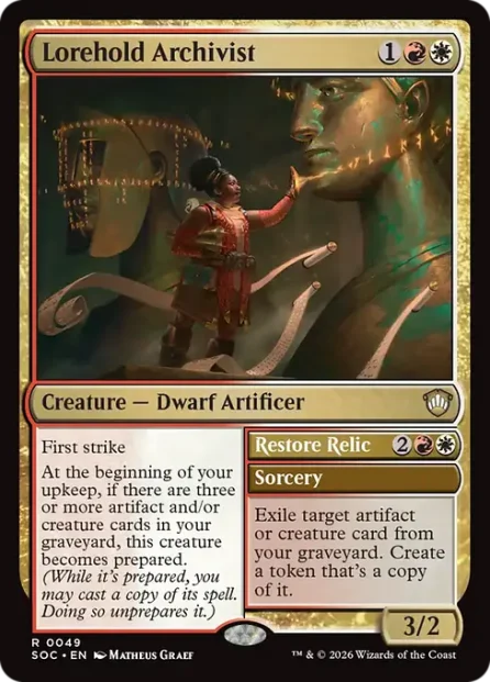 Lorehold Archivist // Restore Relic, Secrets of Strixhaven Commander — Magic: The Gathering card
