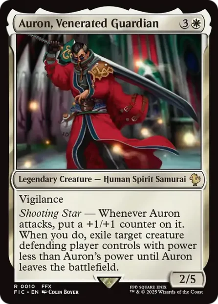 Auron, Venerated Guardian, Final Fantasy Commander — Magic: The Gathering card
