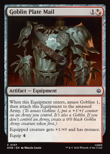 Goblin Plate Mail, The Hobbit — Magic: The Gathering card