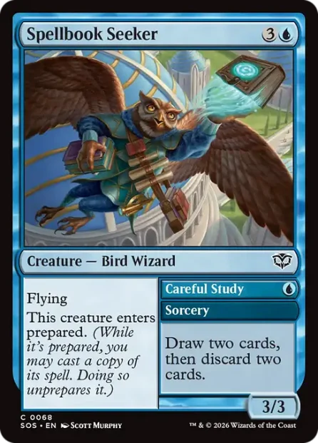 Spellbook Seeker // Careful Study, Secrets of Strixhaven — Magic: The Gathering card