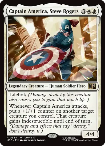 Captain America, Steve Rogers, Marvel Super Heroes Commander — Magic: The Gathering card