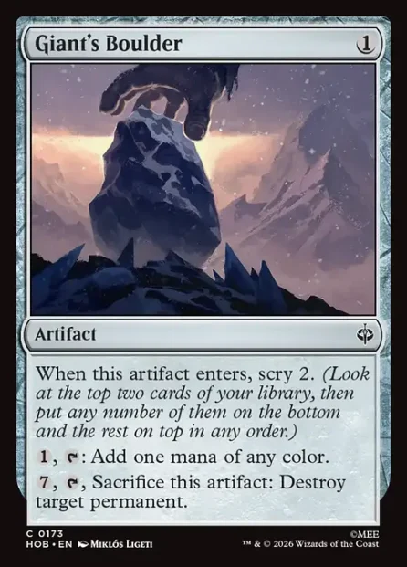 Giant's Boulder, The Hobbit — Magic: The Gathering card