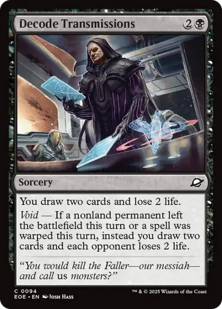 Decode Transmissions, Edge of Eternities — Magic: The Gathering card