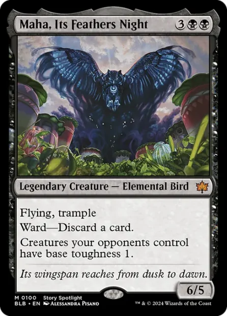 Maha, Its Feathers Night, Bloomburrow — Magic: The Gathering card