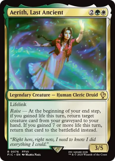 Aerith, Last Ancient, Final Fantasy Commander — Magic: The Gathering card