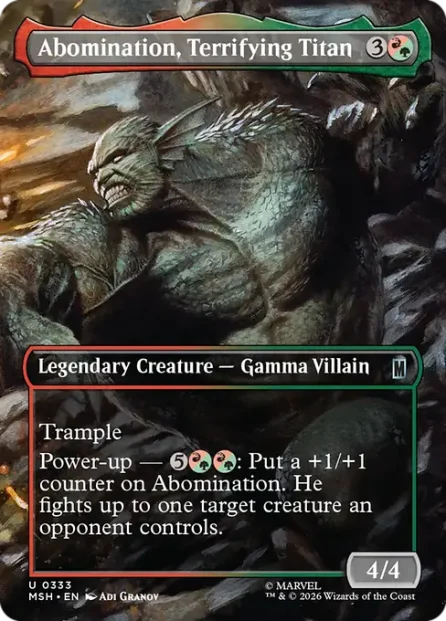 Abomination, Terrifying Titan, Marvel Super Heroes — Magic: The Gathering card
