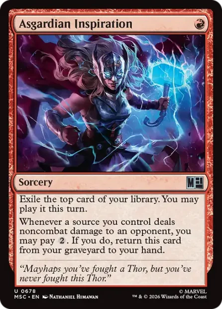 Asgardian Inspiration, Marvel Super Heroes Commander — Magic: The Gathering card