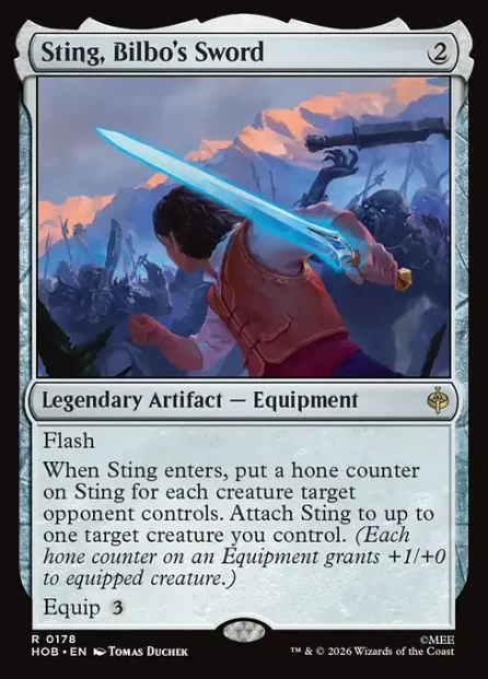 Sting, Bilbo's Sword, The Hobbit — Magic: The Gathering card