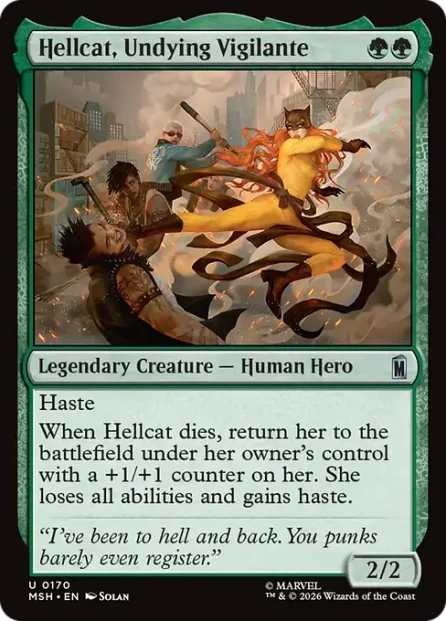 Hellcat, Undying Vigilante, Marvel Super Heroes — Magic: The Gathering card