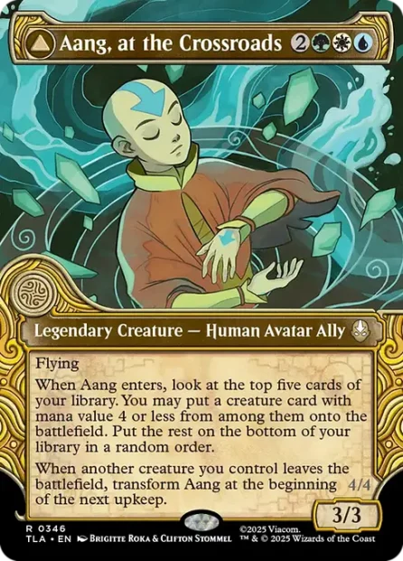 Aang, at the Crossroads // Aang, Destined Savior, Avatar: The Last Airbender, foil — Magic: The Gathering card