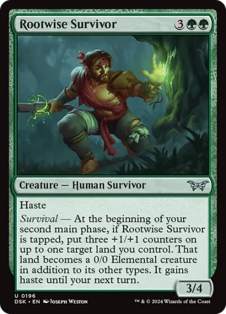 Rootwise Survivor, Duskmourn: House of Horror — Magic: The Gathering card