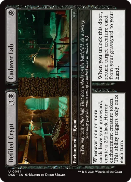 Defiled Crypt // Cadaver Lab, Duskmourn: House of Horror — Magic: The Gathering card