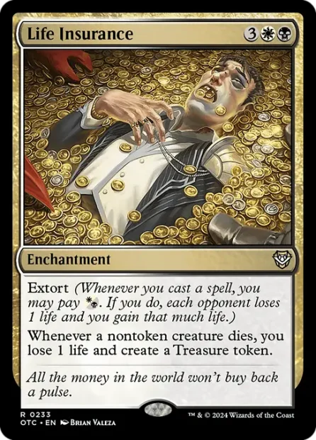 Life Insurance, Outlaws of Thunder Junction Commander — Magic: The Gathering card