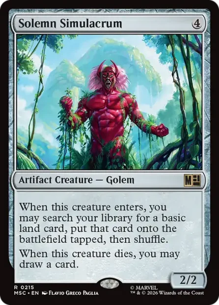 Solemn Simulacrum, Marvel Super Heroes Commander — Magic: The Gathering card