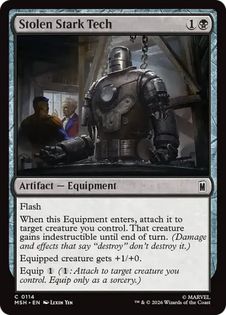 Stolen Stark Tech, Marvel Super Heroes — Magic: The Gathering card