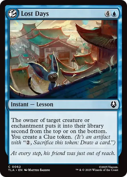Lost Days, Avatar: The Last Airbender — Magic: The Gathering card