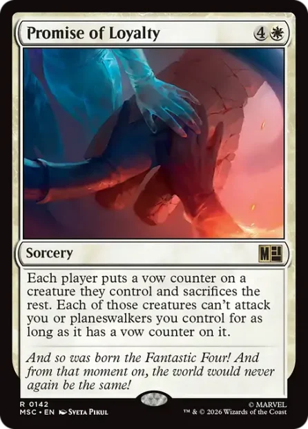 Promise of Loyalty, Marvel Super Heroes Commander — Magic: The Gathering card