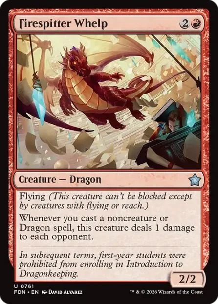 Firespitter Whelp, Foundations — Magic: The Gathering card