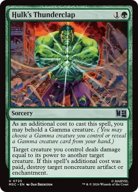 Hulk's Thunderclap, Marvel Super Heroes Commander — Magic: The Gathering card