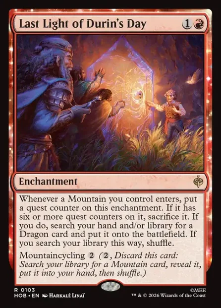Last Light of Durin's Day, The Hobbit — Magic: The Gathering card