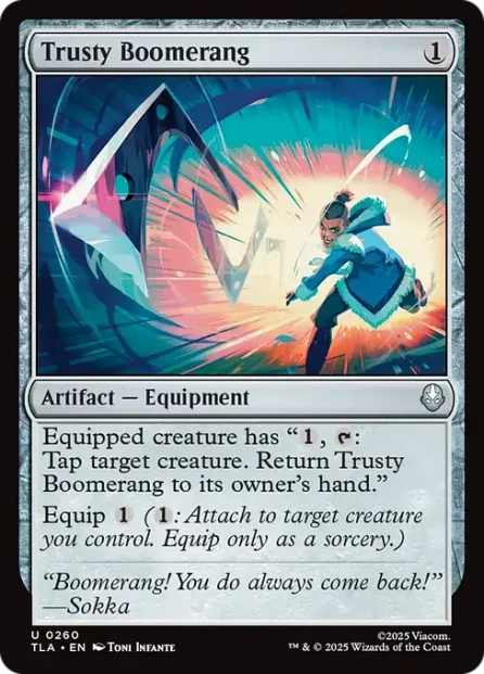 Trusty Boomerang, Avatar: The Last Airbender — Magic: The Gathering card