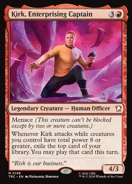 Kirk, Enterprising Captain, Star Trek Commander — Magic: The Gathering card