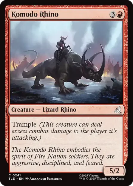 Komodo Rhino, Avatar: The Last Airbender Eternal, foil — Magic: The Gathering card