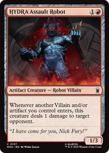 HYDRA Assault Robot, Marvel Super Heroes, foil — Magic: The Gathering card