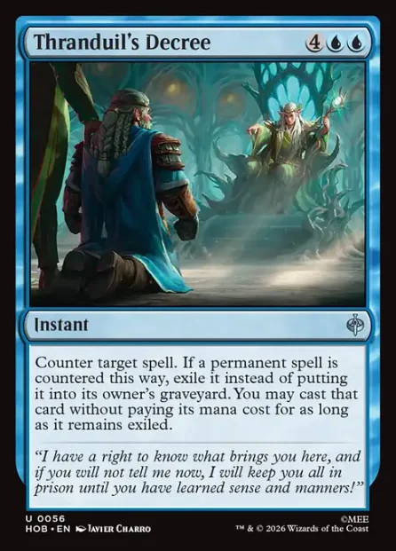 Thranduil's Decree, The Hobbit — Magic: The Gathering card