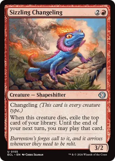 Sizzling Changeling, Lorwyn Eclipsed — Magic: The Gathering card