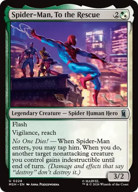 Spider-Man, To the Rescue, Marvel Super Heroes — Magic: The Gathering card