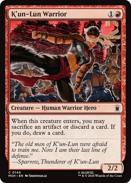 K'un-Lun Warrior, Marvel Super Heroes — Magic: The Gathering card