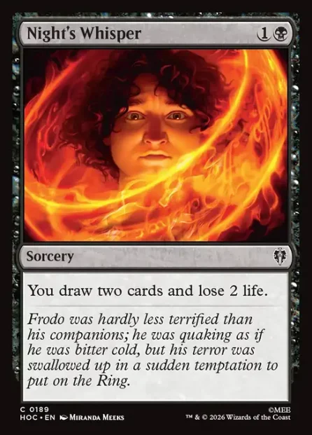 Night's Whisper, The Hobbit Eternal — Magic: The Gathering card