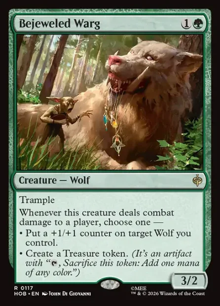 Bejeweled Warg, The Hobbit — Magic: The Gathering card