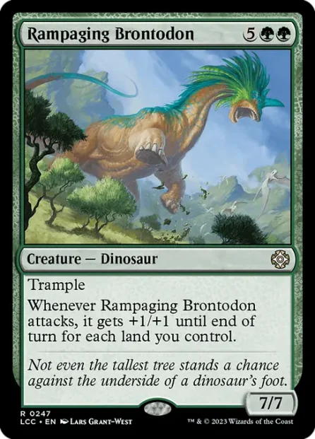Rampaging Brontodon, The Lost Caverns of Ixalan Commander — Magic: The Gathering card