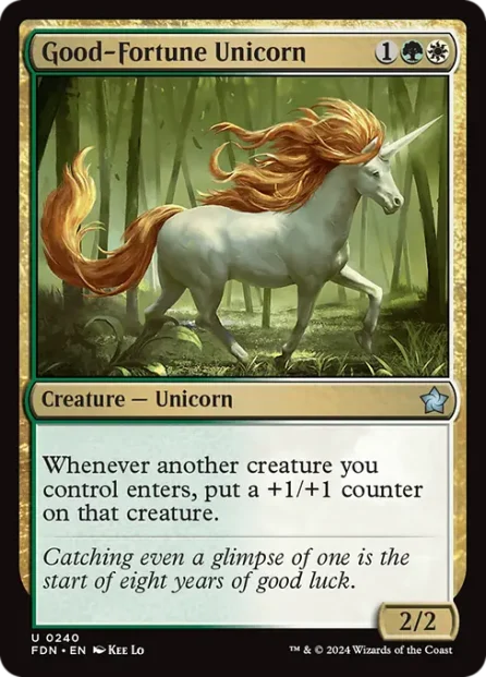 Good-Fortune Unicorn, Foundations — Magic: The Gathering card