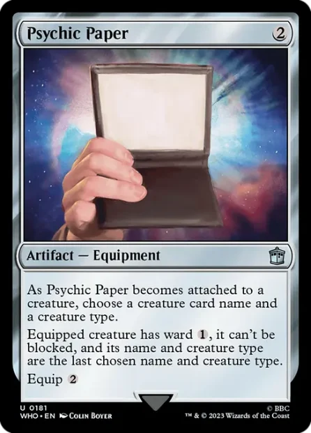 Psychic Paper, Doctor Who — Magic: The Gathering card