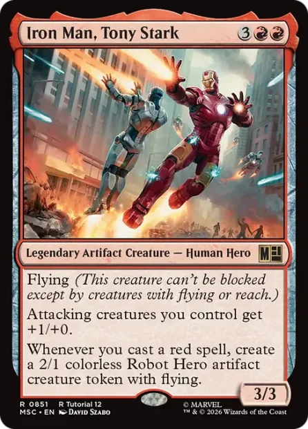 Iron Man, Tony Stark, Marvel Super Heroes Commander — Magic: The Gathering card