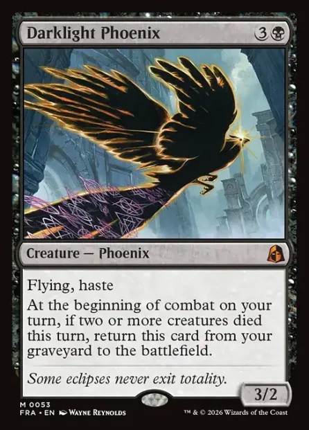 Darklight Phoenix, Reality Fracture, foil — Magic: The Gathering card