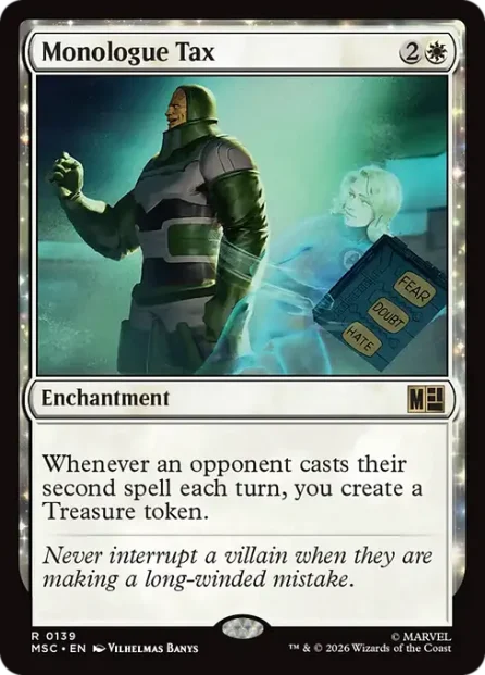 Monologue Tax, Marvel Super Heroes Commander — Magic: The Gathering card