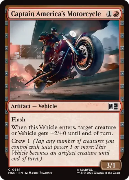 Captain America's Motorcycle, Marvel Super Heroes Commander — Magic: The Gathering card
