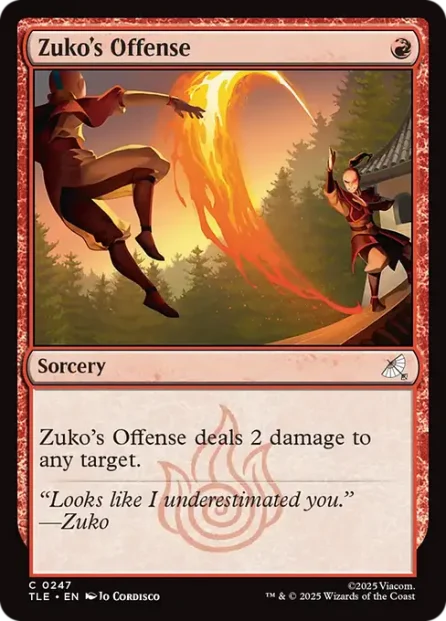 Zuko's Offense, Avatar: The Last Airbender Eternal, foil — Magic: The Gathering card